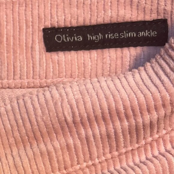 Citizens of Humanity Olivia High Rise Slim Ankle Corduroy Jean in Blush Pink 27 - Picture 5 of 7